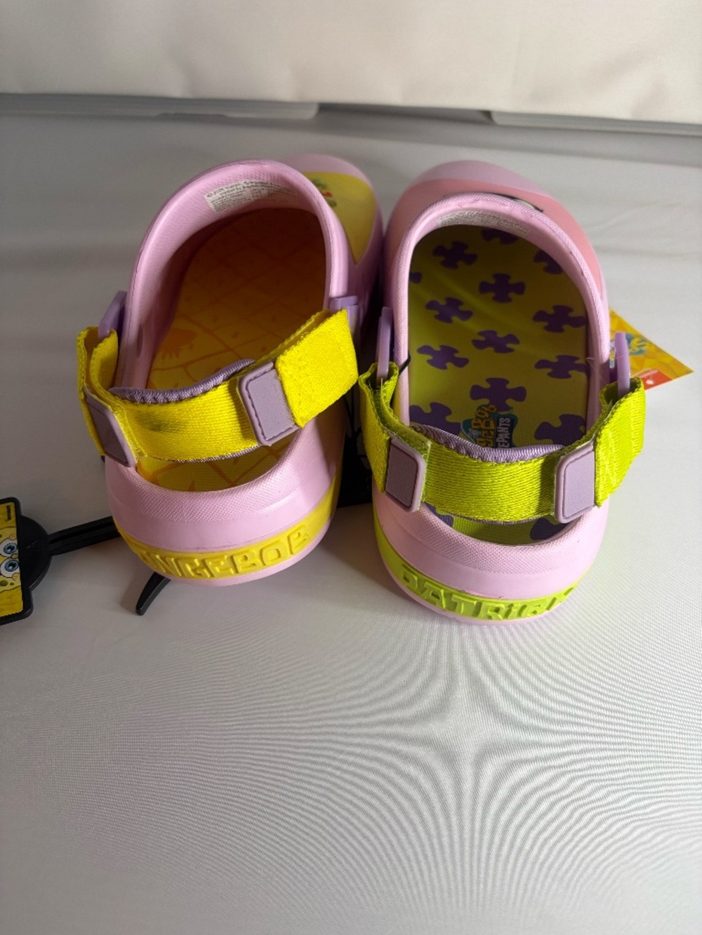 NWT SpongeBob & Patrick Character Foam Clog Shoes Yellow Pink Size 8 - Picture 3 of 5